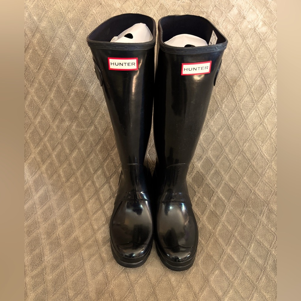 Brand new Hunter Boots. Black, tall, Size 10